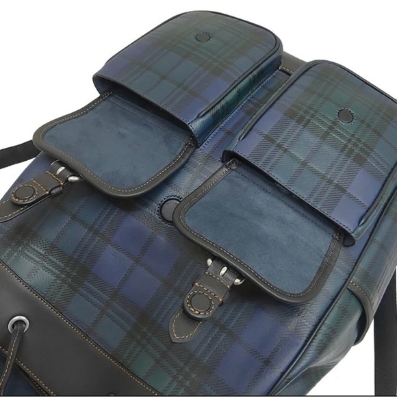 Authentic Coach leather plaid embossed backpack. New, never used. - Picture 10 of 13